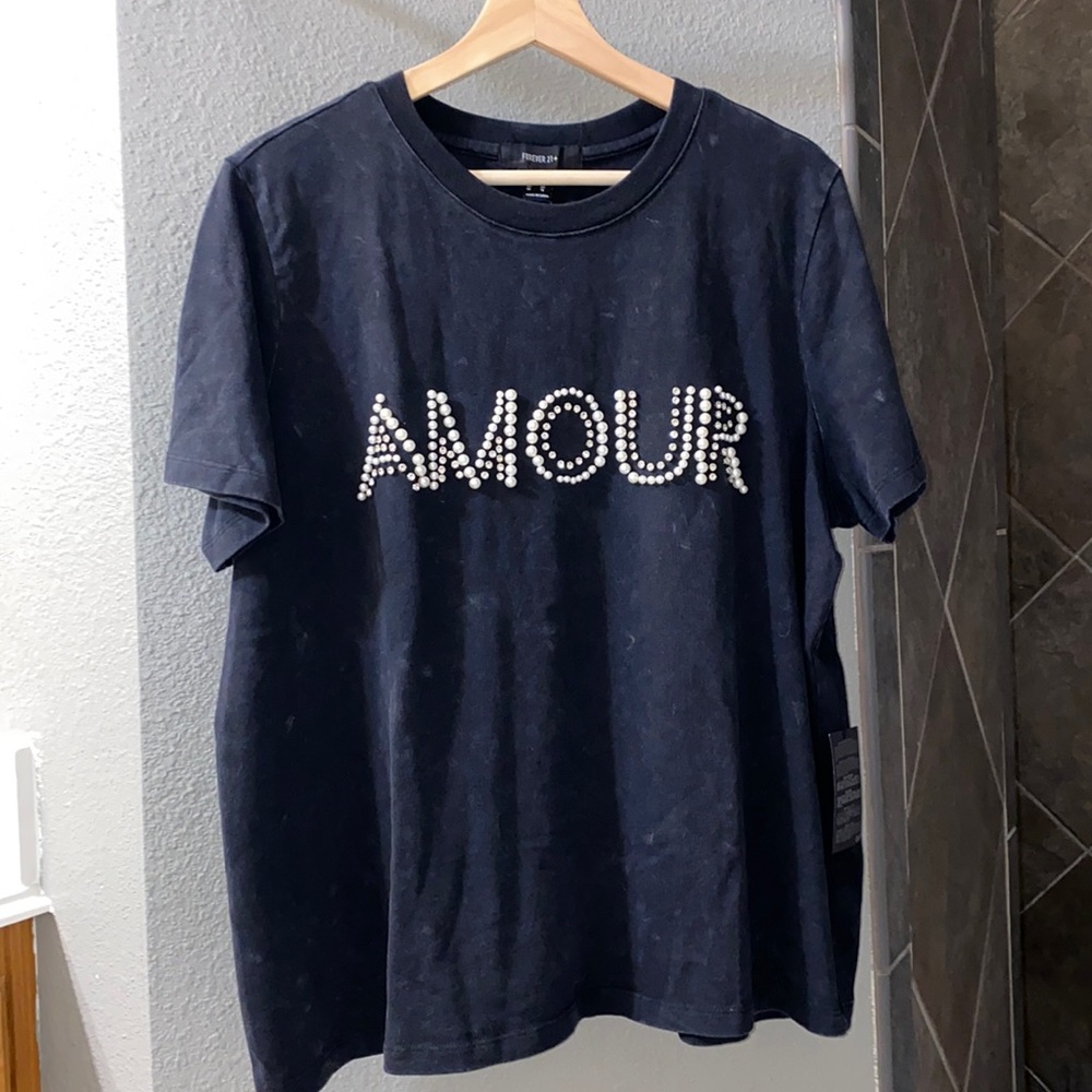 Beaded Forever 21 Amour Tee